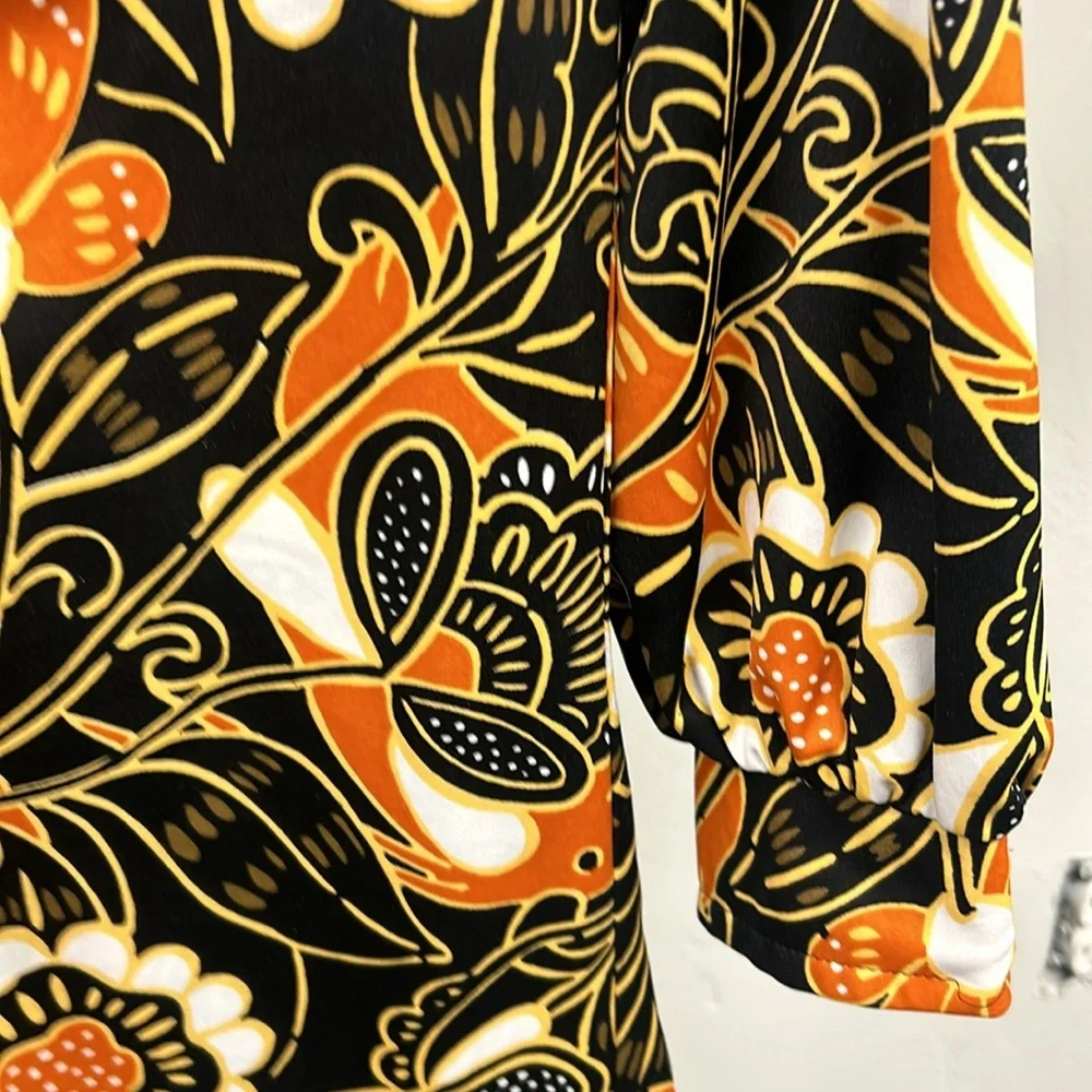 Multini Vintage Euro Dress full print fall colors! S/M - Picture 4 of 8